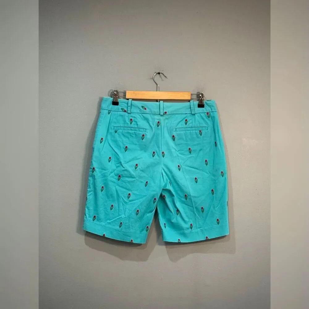 Blue Talbots Tulip Design Chino Shorts Size 6P EUC